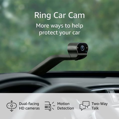 Introducing Ring Car Cam – Vehicle security cam with dual-facing HD cameras, Live View, Two-Way Talk, and motion detection Car Tags, Ring Security, Bad Drivers, Kia Seltos, Dashboard Car, Security Cam, Benz E Class, Security Cameras, Car Camera