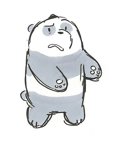 We Bare Bears Panda Sketch, Bear Sketch, Ice Bears, Cute Sketches, Little Doodles, We Bare Bears, Bare Bears, Grizzly Bear, Love Drawings