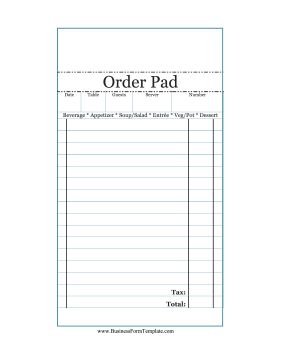 Restaurant Printables Free, Food Order Form, Restaurant Order Form, Sign Up Sheets For Food, Restaurant Checklist Templates, Food Costing Sheet Template, Waitressing Tips, Restaurant Pretend Play Free Printables, Restaurant Kit