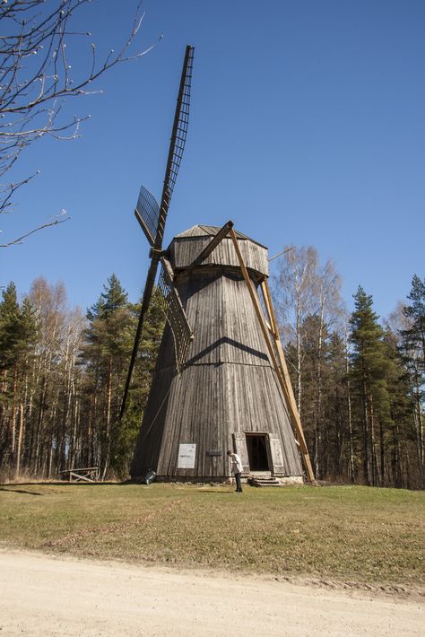 Estonian Open Air Museum Windmill Interior, Water Wheel, Beach House Design, Estonia, Open Air, Temple, Beach House, Farmhouse, Interior And Exterior