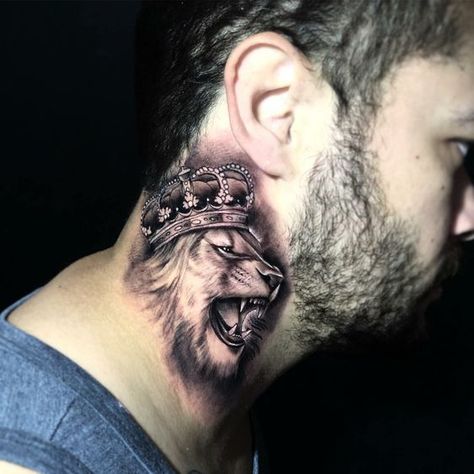 Want to get a lion tattoo but don’t know which design to choose? We gathered for you the 63 best lion tattoos for men and their meanings! Lion Chest Tattoo, Pair Tattoos, Girl Neck Tattoos, Side Neck Tattoo, Lion Tattoo Sleeves, Mens Lion Tattoo, Forarm Tattoos, Lion Tattoo Design, Silhouette Tattoos