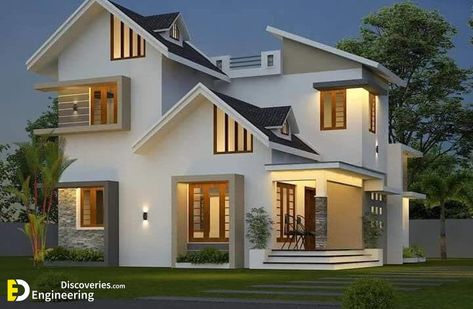 1639 Square Feet 4 Bedroom Colonial Style Two Floor House And Plan - Engineering Discoveries Bedroom Colonial Style, Two Floor House, Barn Dominium, 4 Bedroom House Designs, Renovated House, Colonial House Exteriors, Two Story House Design, 2 Storey House Design, Small House Design Exterior