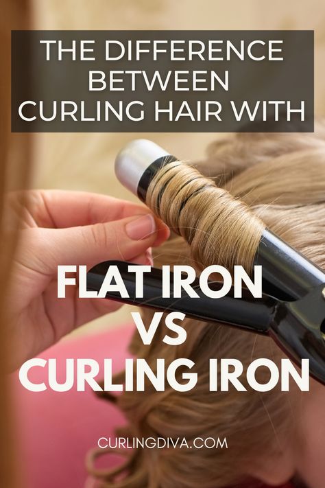 Love curls but confused on whether to use a flat iron or curling iron? What to use will depend on what type of curls you want, whether that's tight, well-defined curls or loose beach waves. Learn the difference between flat iron curls vs curling iron wand curls. #curls #hairstyling #hairtips Type Of Curls, Loose Beach Waves, Curly Iron, Waves With Curling Iron, Hairstyles Down, Iron Curls, Good Curling Irons, Curls With Straightener, Curling Hair