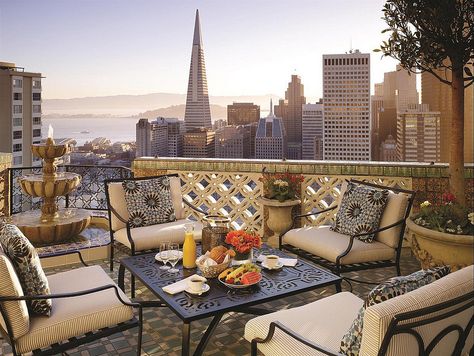 Penthouse Suite Balcony View at The Fairmont San Francisco Fairmont Hotel San Francisco, Fairmont San Francisco, Penthouse Suite, Fairmont Hotel, Luxury Penthouse, Romantic Hotel, Most Luxurious Hotels, Flooring Store, Hotel Suites