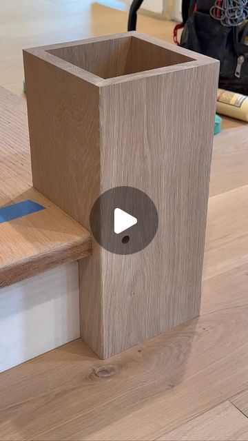 Awesome Trimwork - Utah handrails & custom builds on Instagram: "New post   Notching in this newel post to the second baluster location to allow for more room for the front door to open   #handrail #newelpost" Newel Post Caps Ideas, Box Newel Post, Diy Newel Post, Stair Post Ideas, Shiplap Stairs, Newel Post Ideas, Newel Posts For Stairs, Stairs Edge, Stair Posts