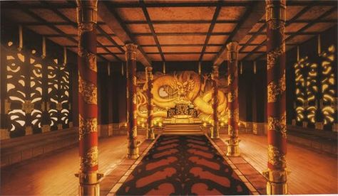 Fire Lord Throne Room Anime Throne, Architecture Japanese, Environment References, King On Throne, Chinese Palace, Palace Interior, Avatar Series, Dnd Maps, Asian Architecture