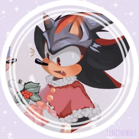 Sonadow Christmas Pfp, Sonadow Christmas, Shadow The Hedgehog Christmas, Sonadow Fanart, Amy X Shadow, Sonic The Hedgehog Icons, Shadow Pfp, Icons Sonic, Shadow Icons