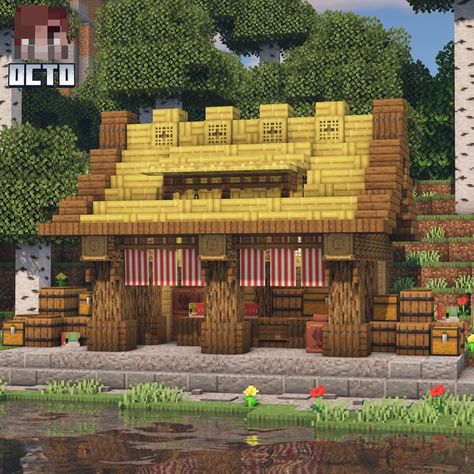 Beacon Tower Minecraft, Minecraft Lectern Ideas, Fwhip Minecraft Builds, Minecraft Mud House, Fish Shop Minecraft, Minecraft Butcher Shop, Sugar Cane Farm Minecraft, Minecraft Market Stalls, Minecraft Horse Stables