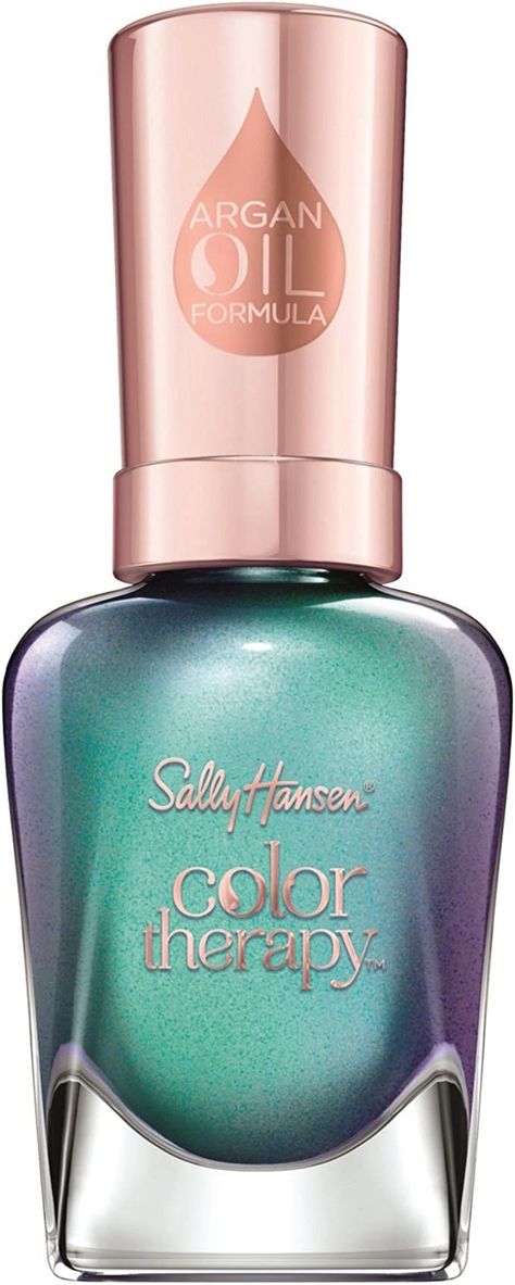 Sally Hansen Colour Therapy Nail Polish with Argan Oil, 14.7 ml, Reflection Pool : Amazon.co.uk: Beauty Nail Polish Sally Hansen, Argan Oil Color, Reflection Pool, Sally Hansen Color Therapy, Colour Therapy, Pedicure Nail Designs, Nails Now, Nail Varnish, Sally Hansen