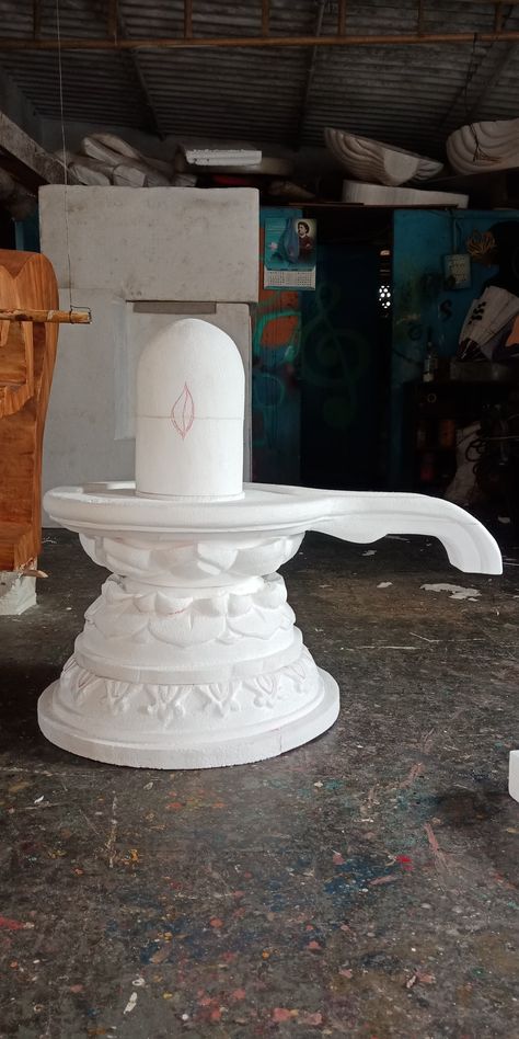 Tharmacol Art Decoration, Tharmacol Craft, Shiv Abhishek, Shiv Linga, Ganpati Picture, Thermocol Craft, Styrofoam Art, Historical Sculptures, Ganesh Chaturthi Decoration