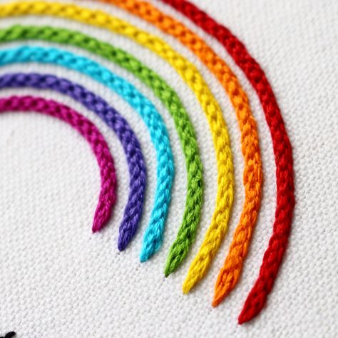 A little close up of the bright rainbow 🌈  #embroidery #embroiderypattern #handembroidery #diyembroidery #diy #rainbowembroidery #diycrafts #diyhomedecor Rainbow Hand Embroidery, Rainbow Embroidery Pattern, Embroidery Patterns Free Templates, Pdf Embroidery Pattern, Rainbow Embroidery, Alphabet Embroidery, Hand Embroidery Patterns Free, Embroidery Hearts, Embroidery Diy