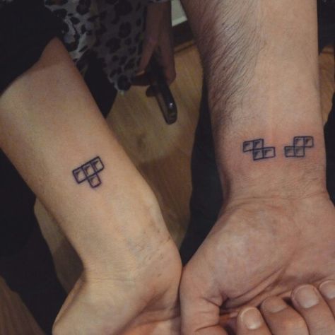 Tetris Tattoo, Tiny Tattoos, Fish Tattoos, Jesus Fish Tattoo, Triangle Tattoo, Tatting, Tattoos