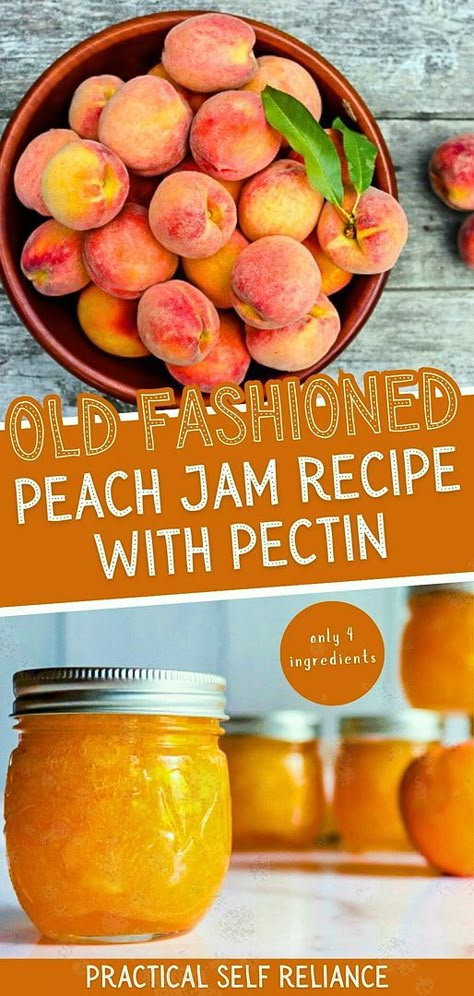 Step into the world of home canning with our old fashioned peach jam recipe. Discover how preserving fruit in jars is a delightful way to capture the essence of summer peaches. With pectin as a gelling agent, you can now make your own jar of sun-kissed sweetness to enjoy year-round. Peach Jam With Honey, Canning Peaches With Skin On, Blackberry Peach Jam Canning, Homemade Peach Preserves, Spiced Peach Jam Canning Recipes, Peach Freezer Jam Sure Jell, Peach Jam With Sure Jell, Best Peach Jam Recipe Canning, Canning Now Recipes