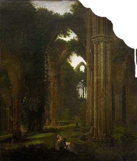 Tintern Abbey, Angel Tears, Dark Academia Art, Music Tiktok, Hudson River School, Gustave Courbet, View Landscape, The Ruins, Hudson River