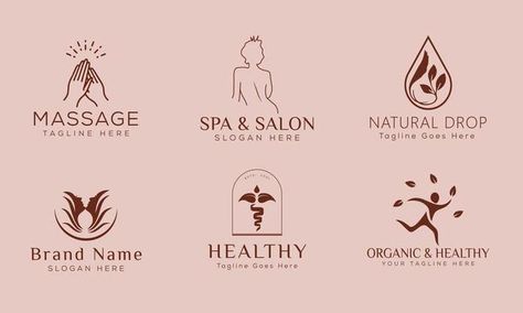 Leaves Logo, Healthy Brands, Cosmetics Store, Hand Drawn Logo, Spa Massage, Beauty Spa, Massage Therapy, Card Designs, Beauty Salon