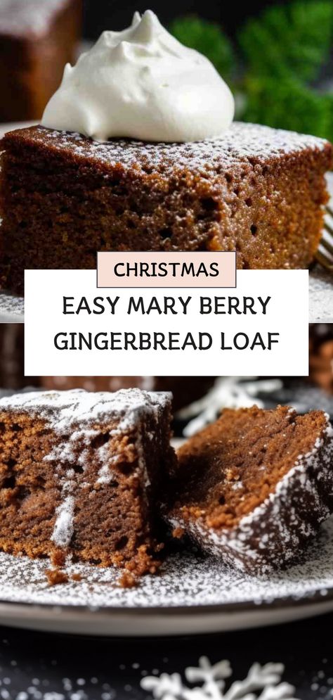 Embrace the warmth of the season with Mary Berry's Gingerbread Loaf! This homemade cake  features aromatic spices and sweet molasses. Impress with this easy holiday baking recipe inspired by Mary Berry's baking expertise. Perfect with a cup of tea. Ginger Cake Christmas, Mary Berry Christmas Cake Recipe, Gingerbread Cake Recipe Moist, Loaf Cake Recipes Christmas, Mary Berry Christmas Recipes, Christmas Cake Recipes Easy, Lardy Cake Recipe, Christmas Loaf Cakes, Winter Cake Recipes