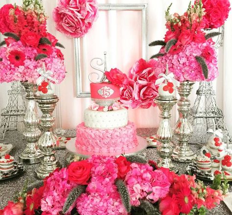 Paris Passion Garden | CatchMyParty.com The Little Mermaid Birthday Party, Quinceañera Party Ideas, Angel Decorations, Parisian Garden, 15th Birthday Party Ideas, Paris Garden, French Party, Paris Cakes, Parisian Party