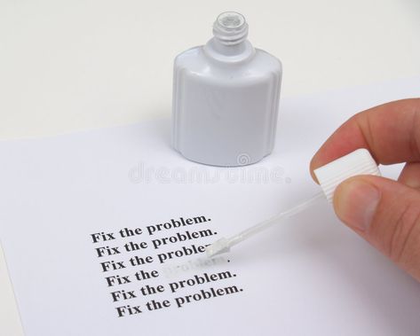 Fix the Problem. A hand uses correction fluid to cover up the problem , #AFF, #hand, #Problem, #Fix, #correction, #problem #ad How Big Is The Problem, Solutions To Problems, Are You Part Of The Problem Or Solution, Correction Fluid, Photo Fix, Paper Layout, Problem And Solution, Fix It, Graphic Design Art