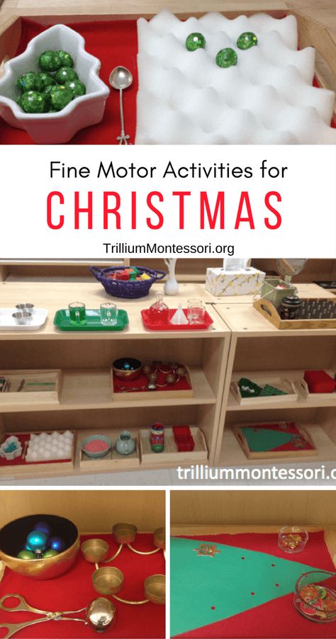 Holiday Fine Motor Activities Toddlers, December Montessori Shelves, December Montessori Practical Life, December Fine Motor Activities Preschool, Montessori December Activities, Christmas Montessori Activities Toddler, Christmas Practical Life Montessori, December Practical Life Montessori, December Montessori Activities