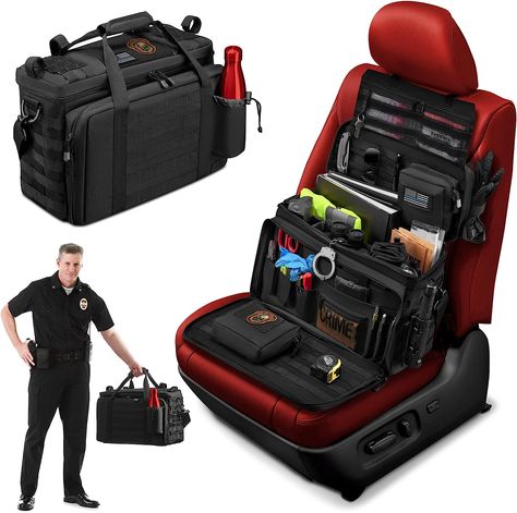 Amazon.com: Tidify Patrol Bag Used By Law Enforcement Police Gear and Military Grade - Water Resistant Police Officer Duty Bag - Heavy Duty Car Front Seat Organizer with Multiple Storage Space : Automotive Police Duty Gear Rack, Police Officer Duties, Police Duty Gear, Police Duty, Law Enforcement Gifts, Car Front Seat, Police Patrol, Molle Webbing, Police Gear