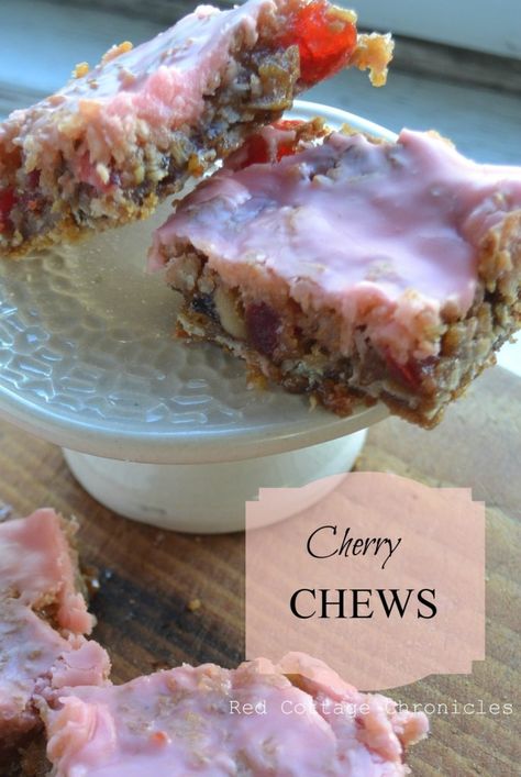 Cherry Chews, Soup Party, Bars Dessert, Sugary Treats, Christmas Eats, Xmas Treats, Cherry Desserts, Recipes Cookies, Dessert Bar Recipe