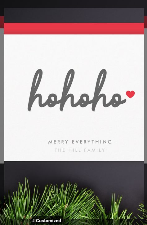 🏷️$1.95 📢Custom products & instant downloads 🎁 Modern, minimalist flat holiday card with "ho ho ho" in script handwriting style typography followed by a red heart. The "Merry everything" message can be easily personalized along with your family names for a personal touch. The reverse is in a complementary plain red color for a super festive christmas feel! 🔥 #hohoho #christmasheart #modernminimalistcleansimplewhite #handwrittenscriptinformalcasual #minimalhohohocuteredhe Minimalist Holiday Cards, Script Handwriting, Merry Everything, Minimalist Flat, Christmas Heart, Ho Ho Ho Christmas, Plain Red, Handwriting Styles, Christmas Hearts