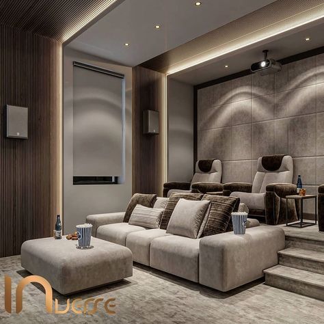 Home Teather Room Design, Modern Theater Room, Home Theater Design Modern, Home Theatre Design Interiors, Home Theatre Rooms, Home Theater Room Ideas, Contemporary Home Theater, Cinema Room Decor, Luxury Home Cinema Room