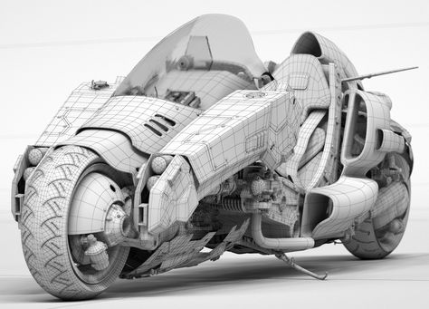 ArtStation - Fake Akira Motorcycle, Ying-Te Lien Scifi Motorcycle, Akira Motorcycle, 3ds Max Modeling, Flying Motorcycle, Concept Bike, Futuristic Cars Design, Post Apo, Rocket Launcher, Cars Design