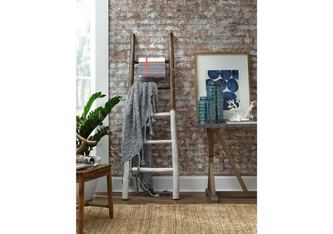 Lacks | Millie Blanket Ladder in French White Blanket Ladder Christmas, Blanket On Chair, Master Bath Toilet, Wood Blanket Ladder, Blanket Ladders, Toilet Shelf, Leaning Ladder, Diy Blanket, Diy Blanket Ladder