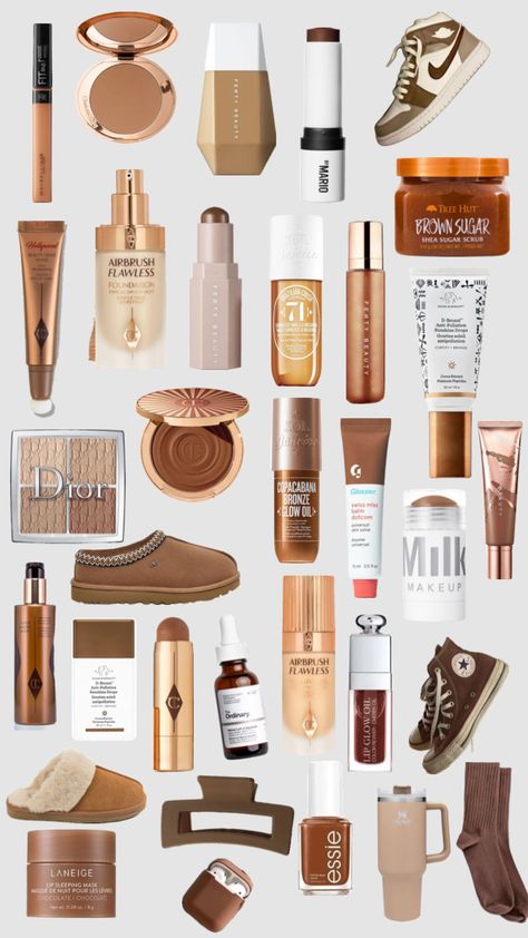 #brownwishlist #brown #beauty #makeup #skincare Skincare Shuffles, Evening Eye Makeup, Girly Christmas Gifts, Beauty Routine Checklist, Day Makeup Looks, Eye Makeup Pictures, Eye Makeup Designs, Fancy Makeup, Makeup Must Haves