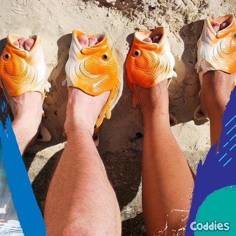 Ditch the boring sandals and go swimmingly stylish with Coddies Fish Flip Flops! 🐟🎣 Whether you're lounging at the pool or out for a stroll, your feet will be ‘shore’ to turn heads. #FinTasticFeet #CatchOfTheDay Fish Flip Flops, The Pool, Flip Flop, Flip Flops, Fish, Pool, Turn Ons, Sandals