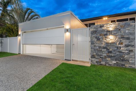 Carport With Roller Door, Carport With Garage Door, Carport With Garage, Garage Extension, Car Ports, Roller Door, House Fence Design, Car Port, Carport Designs