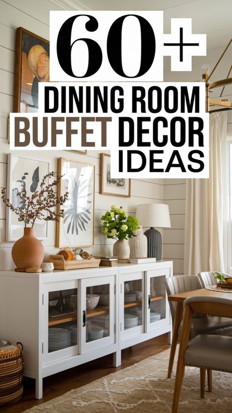 Elevate your dining room with stylish buffet decor! Whether you're hosting a holiday dinner or a casual gathering, these buffet decor ideas will create a memorable atmosphere. #DiningRoomDecor #BuffetTable #PartyDecor #HomeDecor #DiningRoomStyle Dining Room Buffet Decor Ideas, Buffet Decor Ideas, Dining Room Buffet Decor, Buffet Decor, Buffet Ideas, Dining Room Buffet, Dining Room Style, Elegant Dining Room, Elegant Dining