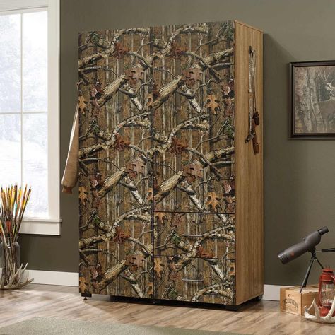 9 Ideas for Storing Hunting and Fishing Gear — The Family Handyman Hunting Clothes Storage, Hunting Gear Organization, Fishing Pole Holder Diy, Hunting Cabinet, Hunting Gear Storage, Hunting Storage, Hunting Ideas, Infinity Pattern, Camo Stuff