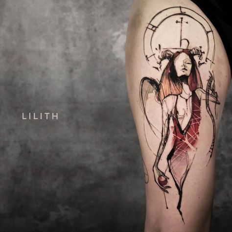 101 Amazing Lilith Tattoo Designs You Need To See! 53 Outsons Goddess Lilith Tattoo, Lilith Tattoo, Wicca Tattoo, Lilith Symbol, Kali Tattoo, Sigil Tattoo, Doll Tattoo, Goddess Tattoo, Muster Tattoos