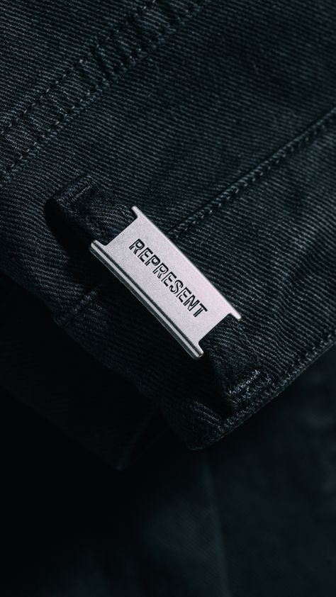 NEW at FEATURE: Represent 🔥 Represent accurately combines luxury aesthetic with graphic immediacy, emphasizing the brand as a powerhouse of British fashion. Represent is available now at our Chinatown location + online. Shop now: https://feature.com/collections/represent Jeans Branding Design, Clothing Tag Ideas, Menswear Branding, Clothing Brand Logo Design Ideas, Luxury Fashion Branding, Clothing Brand Branding, Represent Clothing, Clothing Labels Design, Hang Tags Clothing