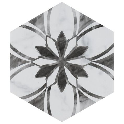 Wayfair | Floor Tiles & Wall Tiles You'll Love in 2023 Hexagon Floor, Hexagon Tile, Patterned Floor Tiles, Merola Tile, Porcelain Floor, Hexagon Tiles, House Tiles, Porcelain Flooring, Marble Stone