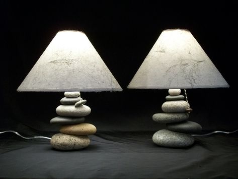 Small Bedroom Lamps, Rock Lamps, Small Bedside Lamps, Unique Bedside Tables, Rock Lamp, Stone Candle Holder, Stone Bath Mat, Balanced Rock, Stone Lamp