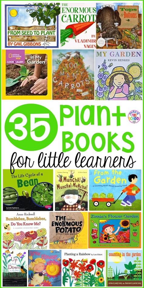 35 Plant Books for Little Learners 41 Garden Books For Preschool, Garden For Preschool, Plant Unit First Grade, Plant Lessons For Kindergarten, Plant Needs Kindergarten, Plants Unit Kindergarten, Plants And Gardens Preschool Theme, Kindergarten Plant Activities, Plant Theme Preschool