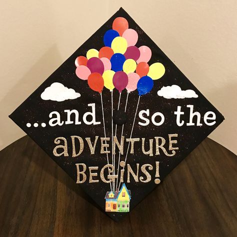 And So The Adventure Begins Grad Cap, Cap Decoration Graduation Preschool, Graduation Cap Designs Up Disney, Adventure Is Out There Grad Cap, Cap Decoration Graduation Kindergarten, Kindergarten Graduation Card Ideas, Last Minute Graduation Cap, Dr Seuss Graduation Cap, Vpk Graduation Cap Designs