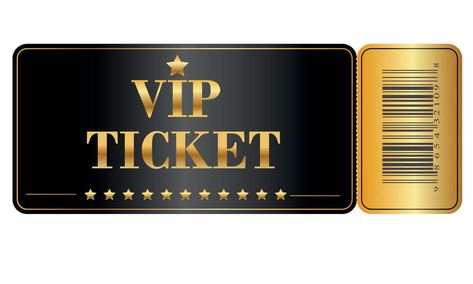 VIP golden ticket on black background Vip Ticket Design, Ticket Invitation Design, Golden Ticket Template, Fans Card, Vip Card Design, Tickets Design, Movie Ticket Template, Black Ticket, Ticket Design Template