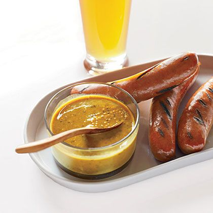 Spicy Beer Mustard | Chef Jeremy Nolen updates German classics at Brauhaus Schmitz in Philadelphia, including this intense mustard for sausages. Beer Mustard Recipe, Beer Mustard, Homemade Mustard, Oktoberfest Food, Mustard Recipe, Cooking With Beer, Condiment Recipes, Party Dips, Guacamole Recipe