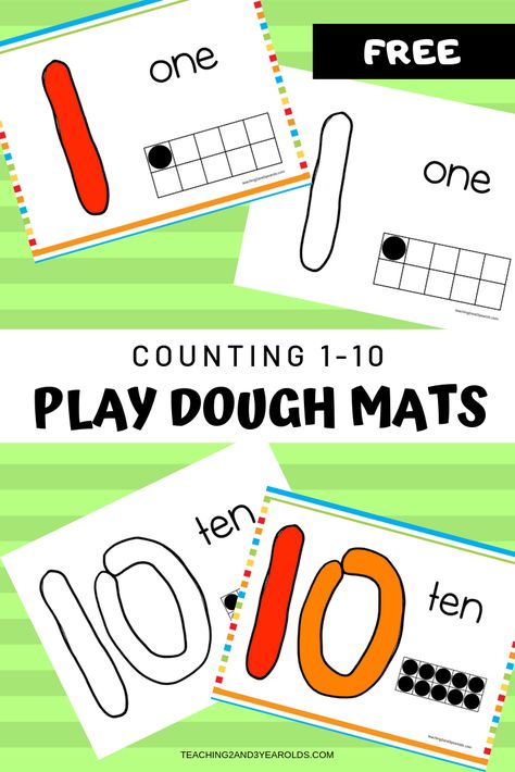 Playdoh Mats Printable Free, Small Group Math Activities, Preschool Playdough, October Kindergarten, Preschool Numbers, Toddler Math, Numeracy Activities, Play Dough Mats, Green Frogs