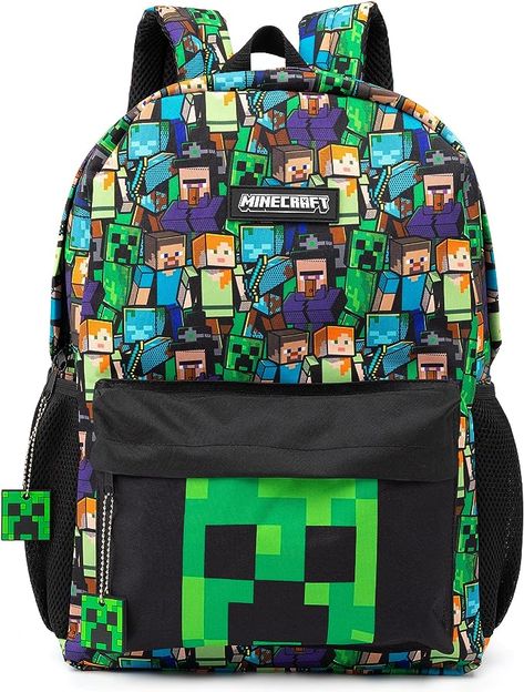 Minecraft Bag, School Necessities, Famous Villains, Minecraft Backpack, Minecraft Merchandise, Minecraft School, Zombie Skeleton, Black Rucksack, School Rucksack