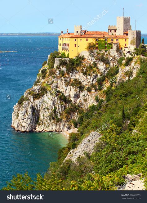 Uwc Adriatic, Castle On A Cliff, Goals Board, Dream Illustration, Second Brain, Sea Cliff, Landscape Inspiration, Adriatic Sea, Midsummer Nights Dream