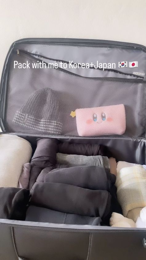 Pack with me to go to Korea+Japan Pt.3 🇰🇷🇯🇵 Other essentials edition 💴 Off I go soon 👋 #winterclothing #korea #japan #koreantravel #japa… | Instagram Traveling Essentials, Japan Bag, Pack With Me, Korea Trip, Tokyo Japan Travel, Travel Bag Essentials, Packing Essentials, Packing Clothes, Japan Trip