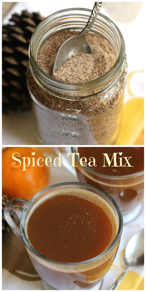 Spiced Tea Mix | Brittany's Pantry - This orange, tea, spice mix is comforting and cozy! Great to make up as a gift this holiday season! Orange Spiced Tea Recipe, Homemade Spiced Tea, Diy Drink Mixes, Spice Tea Mix With Tang, Orange Spice Tea Recipe, Spiced Tea Recipe With Tang, Spiced Tea Mix Recipe, Spice Tea Recipe, Tang Tea