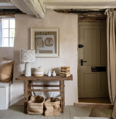 Should I paint my exposed wooden beams? — The OTTO HOUSE Old Bakery, Crittal Doors, Painted Beams, Beam House, Cottage Interior, English Cottage Style, Thatched Cottage, Old Cottage, Stone Cottage