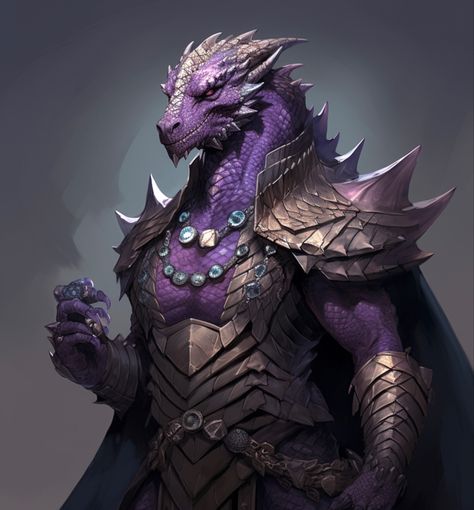 Purple Dragonborn, Amethyst Dragonborn, Dnd Comics, Dnd Dragonborn, Dragon Born, Dnd Races, Dnd Ideas, Dnd Stuff, Creatures Art