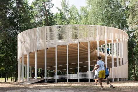 Pavilion of the Future | NOVOE   #construction #Context #IlyaIvanov #NOVOE #platform #Wood Wooden Pavilion, Pavilion Architecture, Pavilion Design, Wooden Structure, Landscape Architecture Design, Diagram Architecture, Urban Planning, Architecture Model, Urban Design